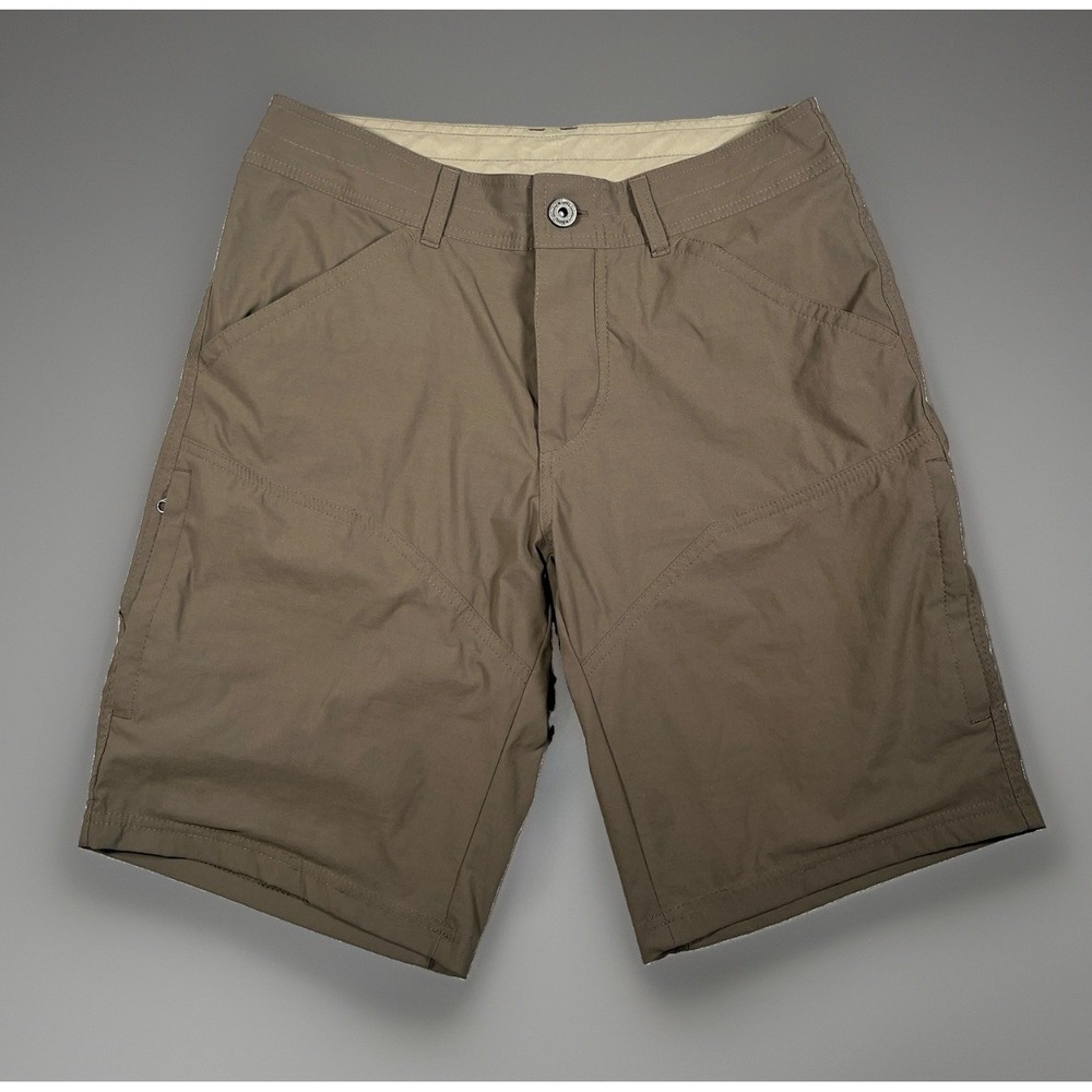 Kuhl Renegade Zipped Cargo Shorts Men 30 Brown 10" Inseam Pockets Flat 5121
